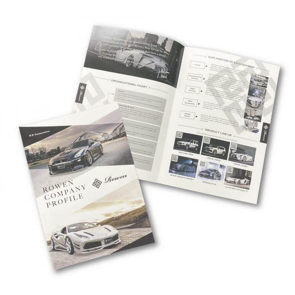 自動車パーツの製造販売を中心に扱う企業様のパンフレットの写真